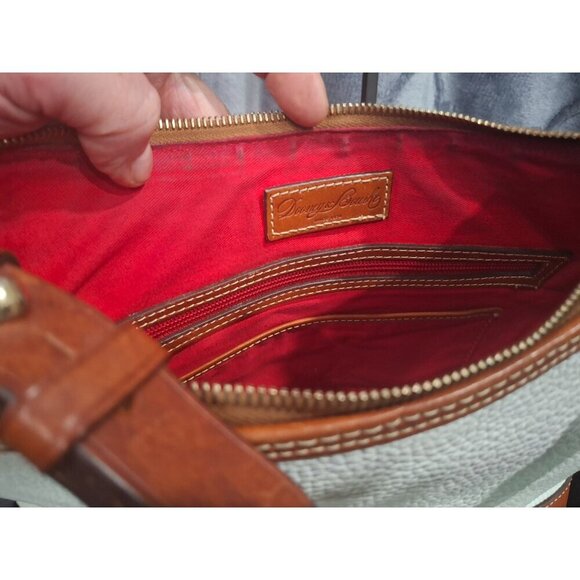 Dooney & Bourke White Peeble Grain Leather Hobo Shoulder Bag - Picture 7 of 8